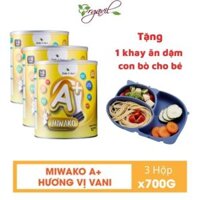 Combo 03 Hộp Sữa Miwako 700g Miwako A+ 700g Cho Trẻ Nhỏ Và Cả Gia Đình Sữa Thực Vật Hữu Cơ Vị Gạo Vị Vani Dễ Uống - Orgavil Store