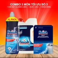 Combo 03 món Bột rửa bát Finish Classic nhập khẩu Châu Âu Can 2.5kg