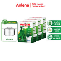 Combo 03 Sữa Bột Anlene Gold 3X Hương Vanilla Hộp giấy 1200g - Tặng nồi inox