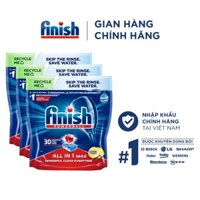 Combo 03 túi Viên Rửa Chén Bát Hương Chanh Finish Powerball All In 1 Max Lemon Sparkle 30 viên [CÓ SẴN TẠI KHO]