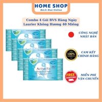 Combo 04 Băng Vệ Sinh Hàng Ngày Siêu Mỏng Laurier Active Fit Không Hương 40 Miếng