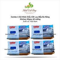 COMBO 04 Gói Khăn Giấy Ướt Lau Bếp Đa Năng Kitchen Wipes 40 miếng