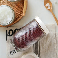 Combo 04 Hũ Thủy Tinh Vân Sọc, Lọ Thủy Tinh Nắp Vặn - Đựng Gia Vị, Thực Phẩm 900ml