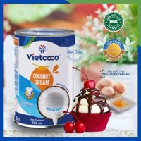 [Combo 04 lon] Nước Cốt Dừa VIETCOCO Đóng Hộp Lon Vị Béo Thanh Tự Nhiên, Dùng Nấu Xôi Chè Làm Bánh, Kem, Đồ Uống - 400ml