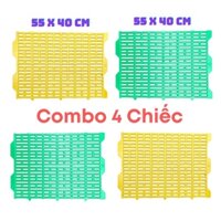 Combo 04 Sàn Nhựa Lót Chuồng Chó, Heo, Mèo - Tặng 20 Dây Thít Nhựa Cố Định Sàn
