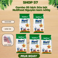 Combo 05 bịch Sữa bột Nguyên Kem Nutifood 400g giành cho cả gia đình