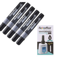 Combo 05 Cây Bút Lông Bảng FO-WB02 Và 01 Hộp Mực Lông Bảng FO-WBI02 - Màu Đen