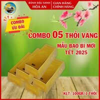 Combo 05 Hộp Bánh Đậu Xanh Hòa An Thỏi Vàng 100Gr