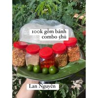 Combo 0.5kg bánh tráng phơi sương + muối nhuyễn + hành phi + sa tế + ruốc + muối trộn hành phi