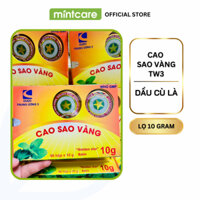 Combo 06 Cao Sao Vàng TW3 Chính Hãng Lọ 10 Gram (Dầu Cù Là) Dùng Trong Trường Hợp Cảm Gió, Nhức Đầu Lọ 10g