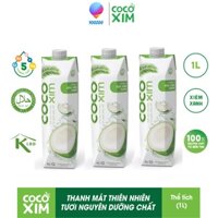 Combo 06 Hộp 1000mL Dừa Xiêm Xanh/ Sen nước dừa tự nhiên - COCOXIM - YOOSOO
