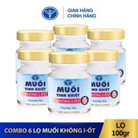 Combo 06 lọ muối tinh khiết không I-ốt 100g
