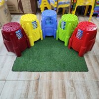 Combo 08 Ghế nhựa lùn tròn (chân chống trượt) - Qui Phúc