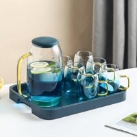 Combo 1 bình 6 cốc thủy tinh Ocean đại dương xanh nước biển đẹp chất liệu cao cấp chịu nhiệt