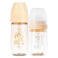 Combo 1 Bình sữa PPSU Aga-ae 180ml (Vàng) và 1 Bình sữa PPSU Aga-ae cao cấp 270ml (nắng mai)