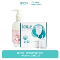 Combo 1 bộ cốc nguyệt san BeUcup siêu mềm chính hãng và 1 chai nước giặt đồ lót sạch khuẩn BeUcare 200ml
