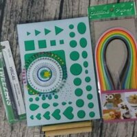 Combo 1 bộ dụng cụ quilling + 10 tệp giấy quilling 3mm