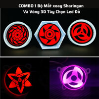 COMBO 1 Bộ Mắt xoay Sharingan  Và Vòng 3D Tùy Chọn Led Đỏ