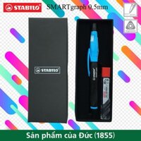 Combo 1 Bút chì bấm STABILO SMARTgraph MPE1842 0.5mm + Ruột chì PC3205R12 2B – Vỏ đen/ xanh dương (Blue)