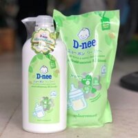 Combo 1 chai 620ml và 1 túi 600ml nước rửa bình sữa Dnee Thái - BX1196