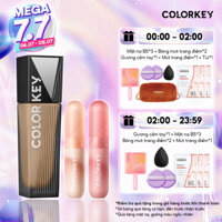 Combo 1 chai Kem Nền Kiềm Dầu 30g và 2 Son Kem Bùn COLORKEY với Lớp Nhung Finish Trendy