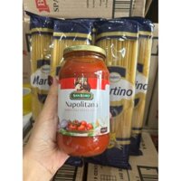 COMBO 1 CHAI SỐT NAPOLIANA SANREMO 500gr + 5 GÓI MÌ SỢI TRÒN MARTINO 500GR - mì ý, sốt Mì Ý Spaghetti nhập khẩu