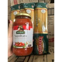 COMBO 1 CHAI SỐT NAPOLIANA SANREMO 500gr + 5 GÓI MÌ SỢI TRÒN BALDUCCI  500GR - mì ý, sốt Mì Ý Spaghetti nhập khẩu