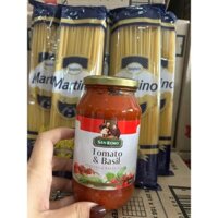 COMBO 1 CHAI TOMOTO&BASIC SANREMO 500gr + 5 GÓI MÌ SỢI TRÒN MARTINO 500GR - mì ý, sốt Mì Ý Spaghetti nhập khẩu