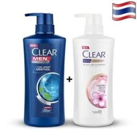 Combo 1 dầu gội CLEAR hoa anh đào 480ml và 1 dầu gội CLEAR Men 450ml