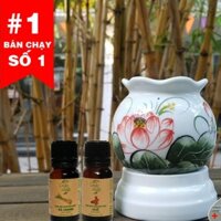 Combo 1 đèn xông tinh dầu +  tinh dầu 10ml (quế, sả,sả chanh, bưởi, bạc hà). Cam kết 100% tự nhiên