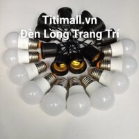 COMBO - 1 Đuôi Đèn E27+ 1 Bóng Đèn 3w Treo Ngoài Trời