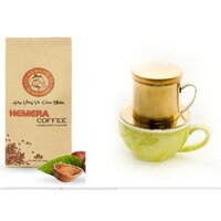 Combo 1 gói cafe rang xay Hemera Hazelnut (hương hạt dẻ 250Gr) + 1 phin inox cao cấp màu vàng( CÓ QUÀ TẶNG)