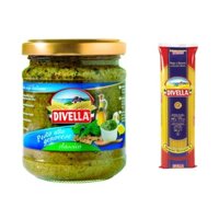 Combo 1 Gói Mì Spaghetti 500Gr + 1 Sốt Pesto Xanh Alla Genovese 190 Gram Divella Italia