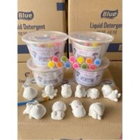 Combo 1 hộp 10 tượng thạch cao tô màu 7-10cm kèm cọ và màu Đồ chơi cho bé Bé tập vẽ Tập tô màu