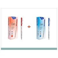 Combo 1 hộp 20 cây bút bi 027 màu đỏ + 1 hộp 20 cây bút bi 027 màu xanh