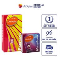 Combo 1 Hộp Bao Cao Su LifeStyles Fantasy 12 bao có gân ngang + 1 Hộp Bao Cao Su LifeStyles Mixed Berry 3 bao hương dâu