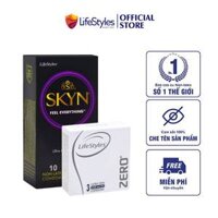 Combo 1 Hộp Bao Cao Su LifeStyles SKYN Elite Non-latex 10 bao + 1 Hộp Bao Cao Su LifeStyles Zero 3 bao