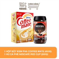 Combo 1 hộp bột kem pha café Coffee Mate (450g) + 1 hũ cà phê Nescafé Red Cup (200g)