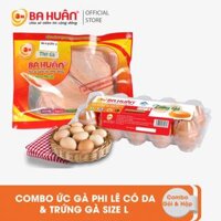 Combo 1 Hộp gà 10 Size L + 1 gói ức gà phi lê có da