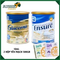 Combo 1 hộp sữa bột Glucerna + 01 hộp sữa Ensure ÚC - tặng 2 hộp yến mạch 500gr