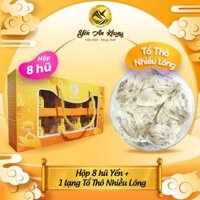 Combo 1 hộp Yến Hũ Tự Chưng Loại 8 hũ + 1 Lạng Yến Thô Nhiều Lông