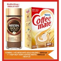 Combo 1 hũ Cà Phê Arabica nguyên chất hoà tan Nescafé Gold Blend (100g) + 1 hộp bột kem pha café Coffee Mate (450g)