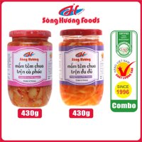 Combo 1 Hũ Mắm Tôm Chua Trộn Cà Pháo 430g + 1 Hũ Mắm Tôm Chua Trộn Đu Đủ 430g Sông Hương Foods