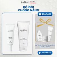 Combo 1 Kem chống nắng Nâng tông SPF50+, PA++++ 40ml và 1 Sữa rửa mặt tạo bọt LAGOM Cellup Micro Foam Cleanser 120ml