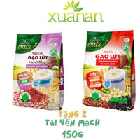 Combo 1 Ngũ cốc Gạo Lứt Huyết Rồng 400g & 1 Ngũ cốc Gạo Lứt không đường 400g tặng 2 túi yến mạch 150g