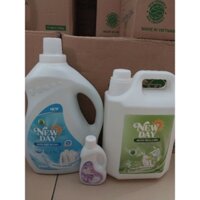 Combo 1 nước giặt xả newday 3.6 kg + 1 nước rửa chén hương chanh 5kg tặng 1 chai nước giặt mini 120g
