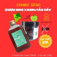 Combo 1 nước nho đỏ 330ml +1 táo sấy 250gr nangiofoods Ninh Thuận