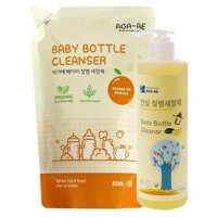 Combo 1 Nước rửa bình sữa AGA-AE hương cam- Túi 500ml và 1 Nước rửa bình sữa AGA-AE hương cam - Chai 500ml