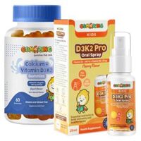 Combo 1 Thực phẩm bảo vệ sức khoẻ Gumazing D3K2 Pro Oral Spray 25ml và 1 TPBS Gumazing Calcium + Vitamin D3K2 Gummies