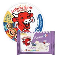 Combo 1 Thực phẩm bổ sung: Phô mai La Vache qui rit Con Bò Cười - 100N VN (112gr) và 1 Thực phẩm bổ sung phô mai BelCube hương việt quất 78g